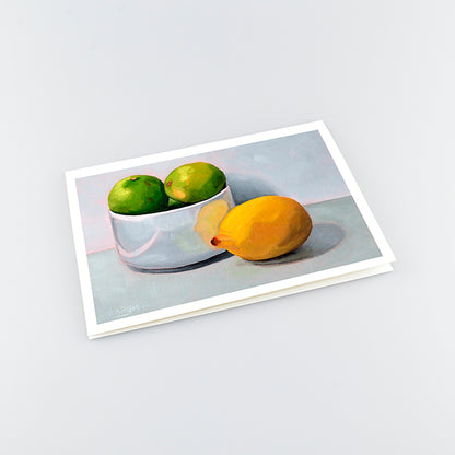 Bowl of Limes and a Lemon | A5 Greetings Cards