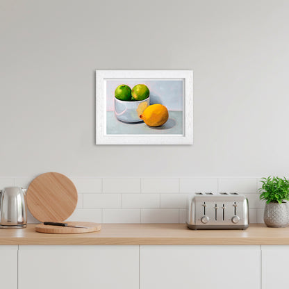 Bowl of Limes and a Lemon | Still Life Art Print