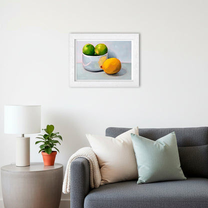 Bowl of Limes and a Lemon | Still Life Art Print