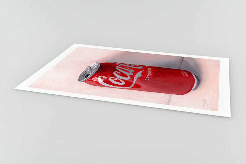 Can of Coca Cola Giclee Art Print Close Up