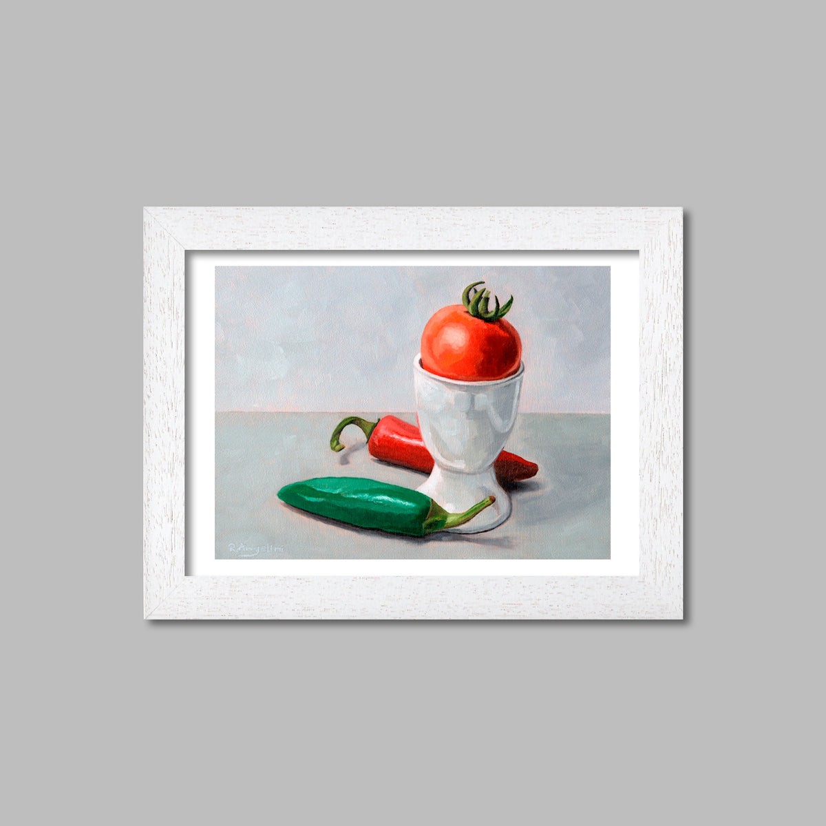 Chillies, Egg Cup and Tomato | Still Life Art Print