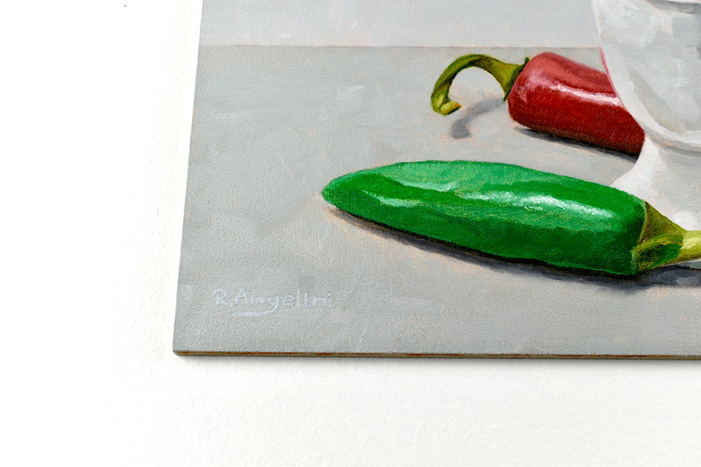 Chillies, Egg Cup and Tomato | Original Artwork