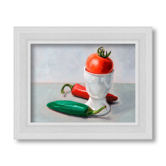 Chillies, Egg Cup and Tomato | Original Artwork