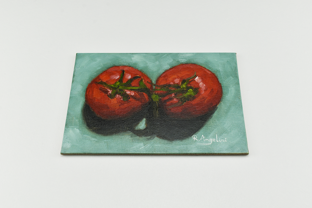 'Pair of Tomatoes Fruit' - Original Oil Painting