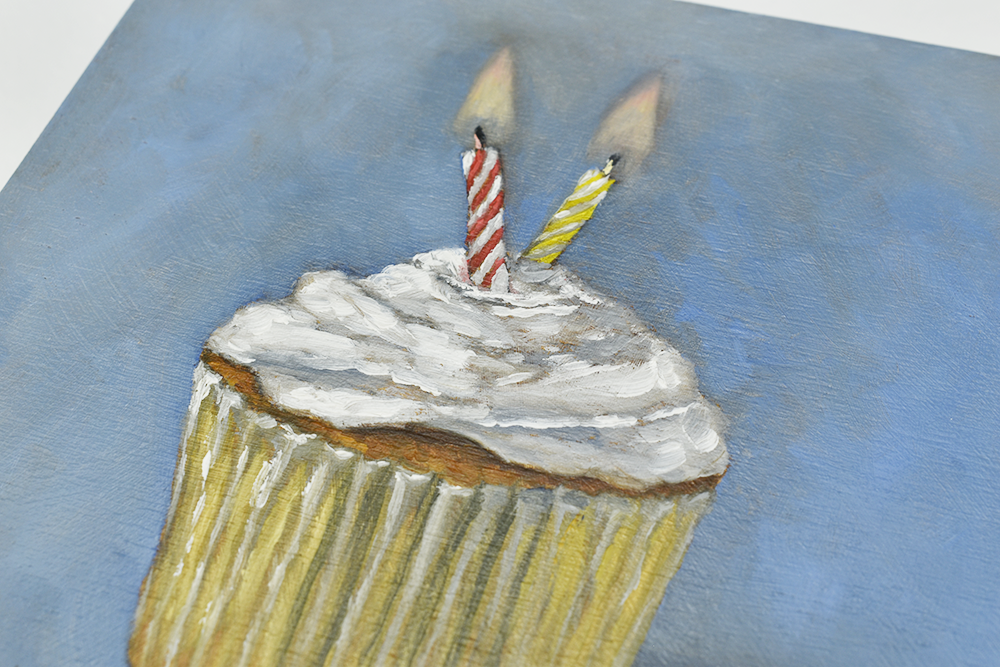 'Birthday Cupcake' - Original Oil Painting