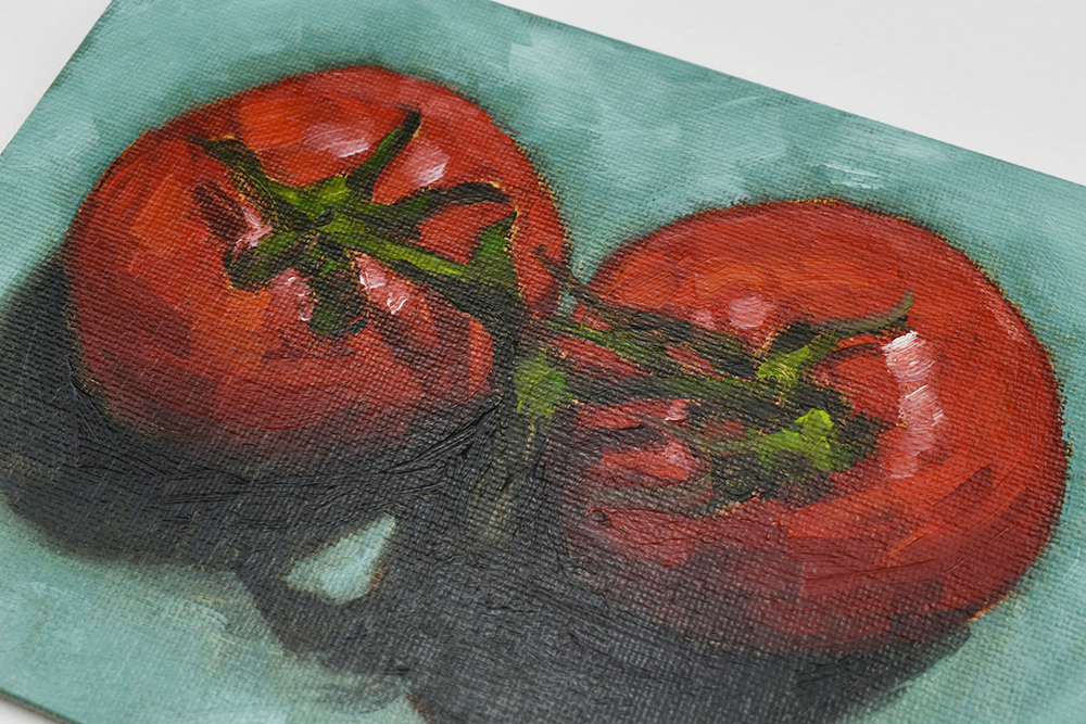 'Pair of Tomatoes Fruit' - Original Oil Painting