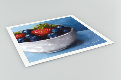 Fruit Bowl Square Giclee Art Print Close Up