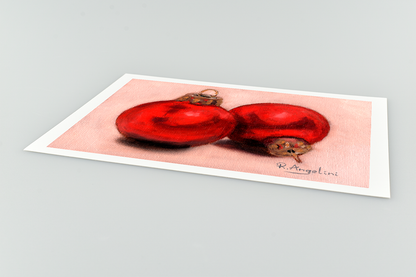 Red Baubles - Giclee Art Print