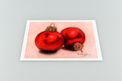Red Baubles - Giclee Art Print