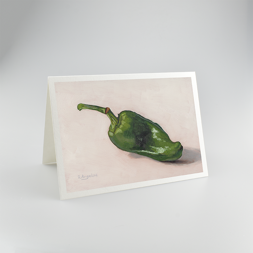 Green Padron Pepper - A5 Greetings Cards