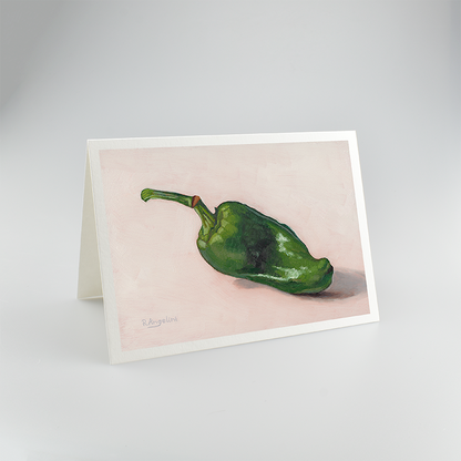 Green Padron Pepper - A5 Greetings Cards