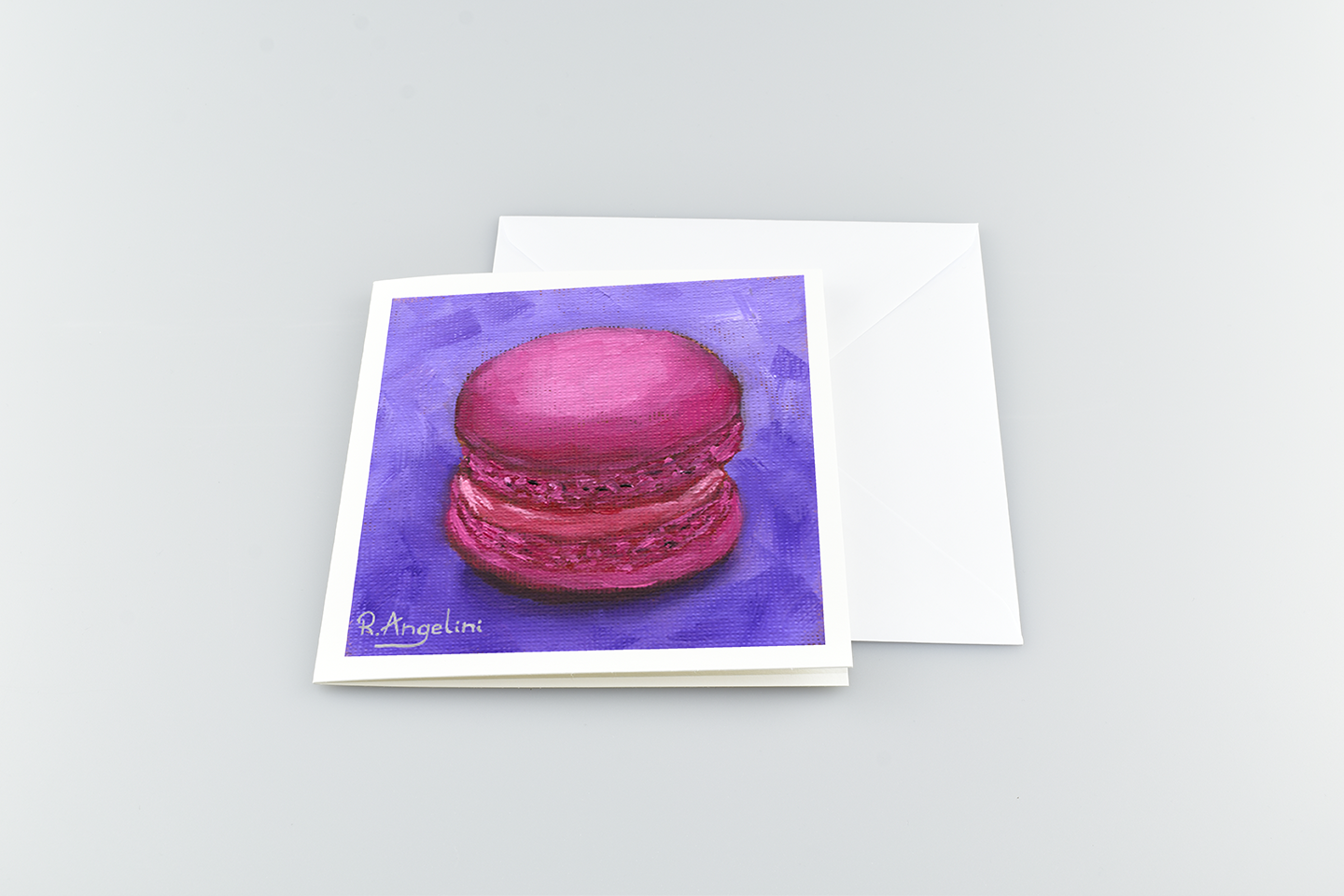 Pink Macaron - Square Greetings Cards