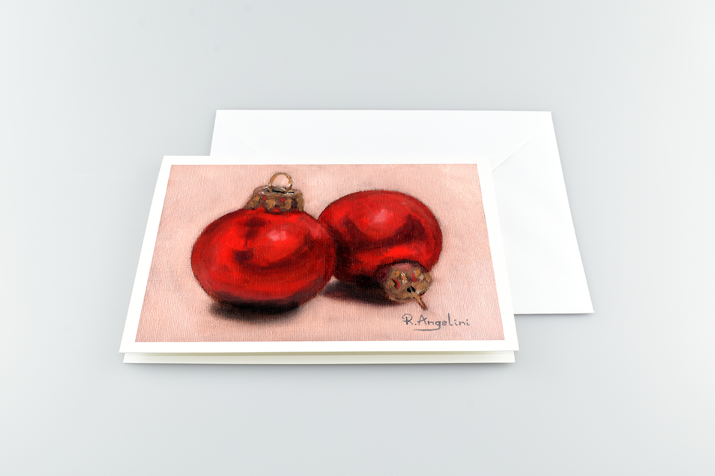 Red Baubles - A5 Greetings Cards