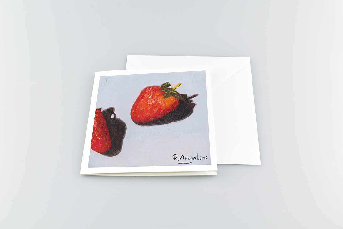 Strawberries 3 of 3 - Square Greetings Cards