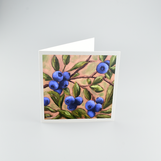 Blueberry Bush - Square Greetings Cards