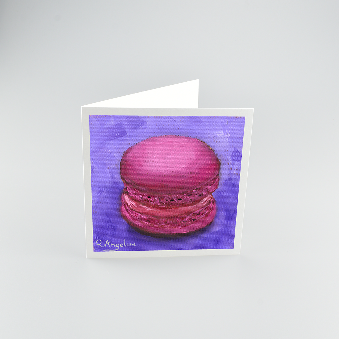 Pink Macaron - Square Greetings Cards