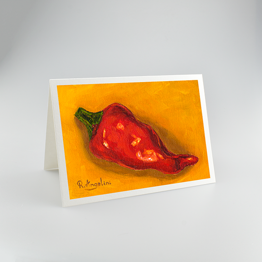 Red Pepper - Greetings Card - Rhys Angelini