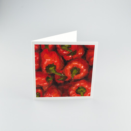 Red Peppers - Square Greetings Cards