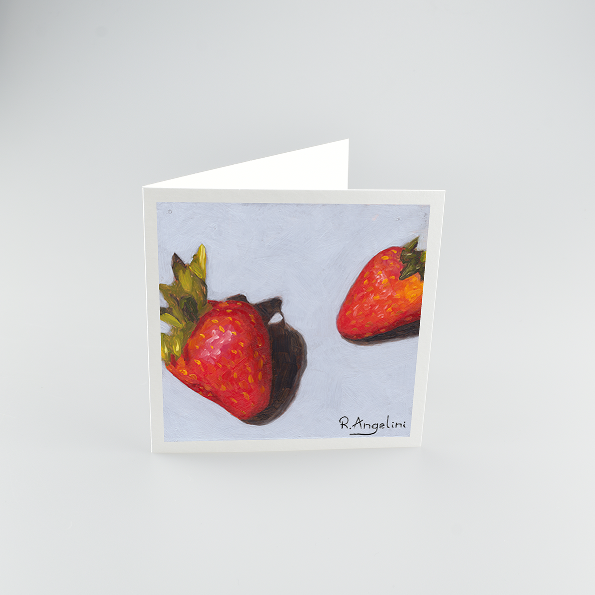 Strawberries 2 of 3 - Square Greetings Cards