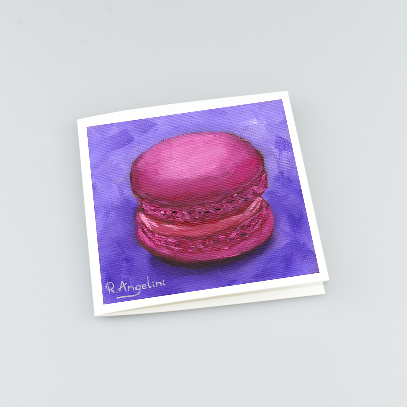 Pink Macaron - Square Greetings Cards