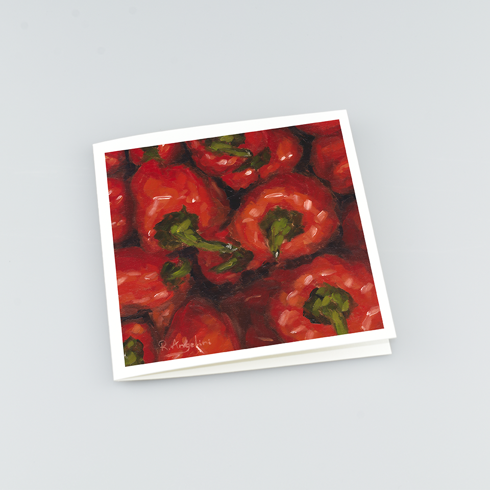 Red Peppers - Square Greetings Cards