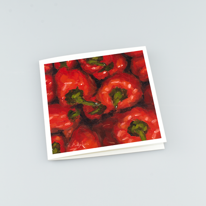 Red Peppers - Square Greetings Cards