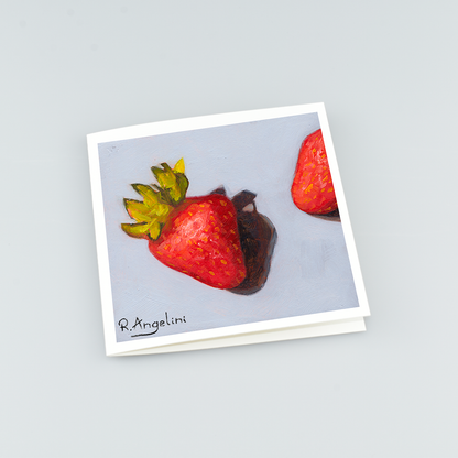 Strawberries 1 of 3 - Square Greetings Cards