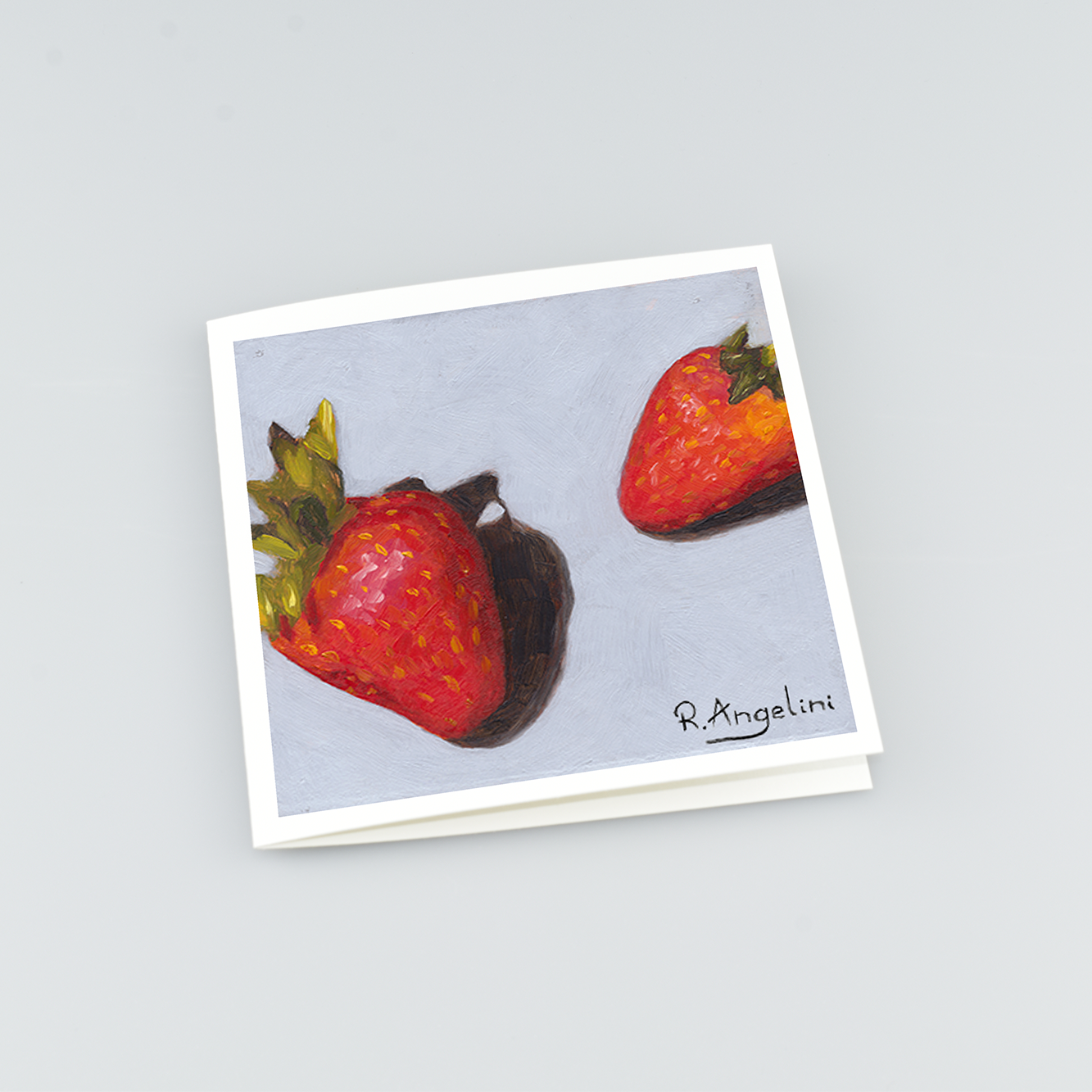 Strawberries 2 of 3 - Square Greetings Cards