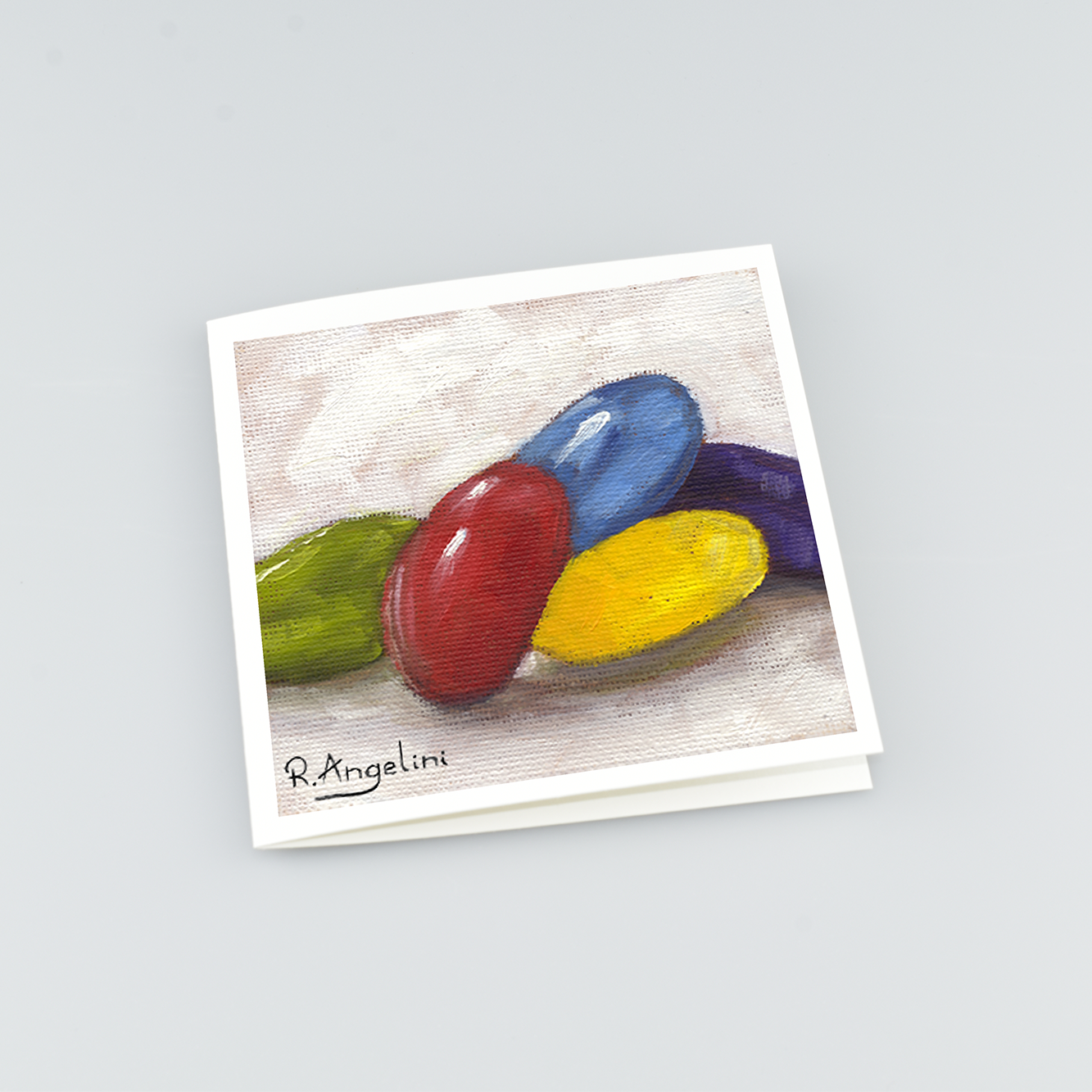 Jelly Beans - Square Greetings Cards Top Down