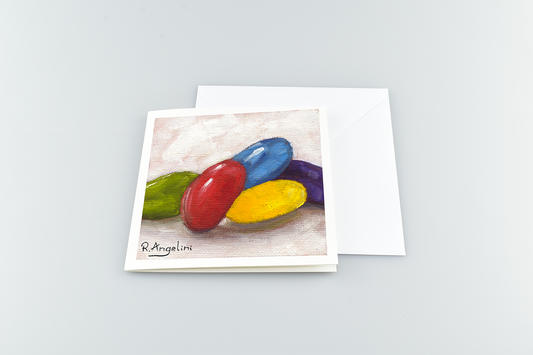 Jelly Beans - Square Greetings Cards with Envelope