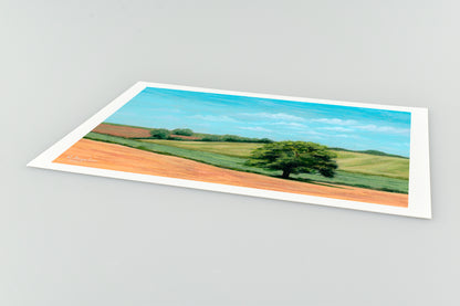 Tree in Rolling Fields - Giclée Art Print