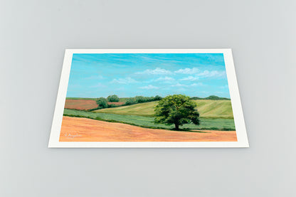 Tree in Rolling Fields - Giclée Art Print