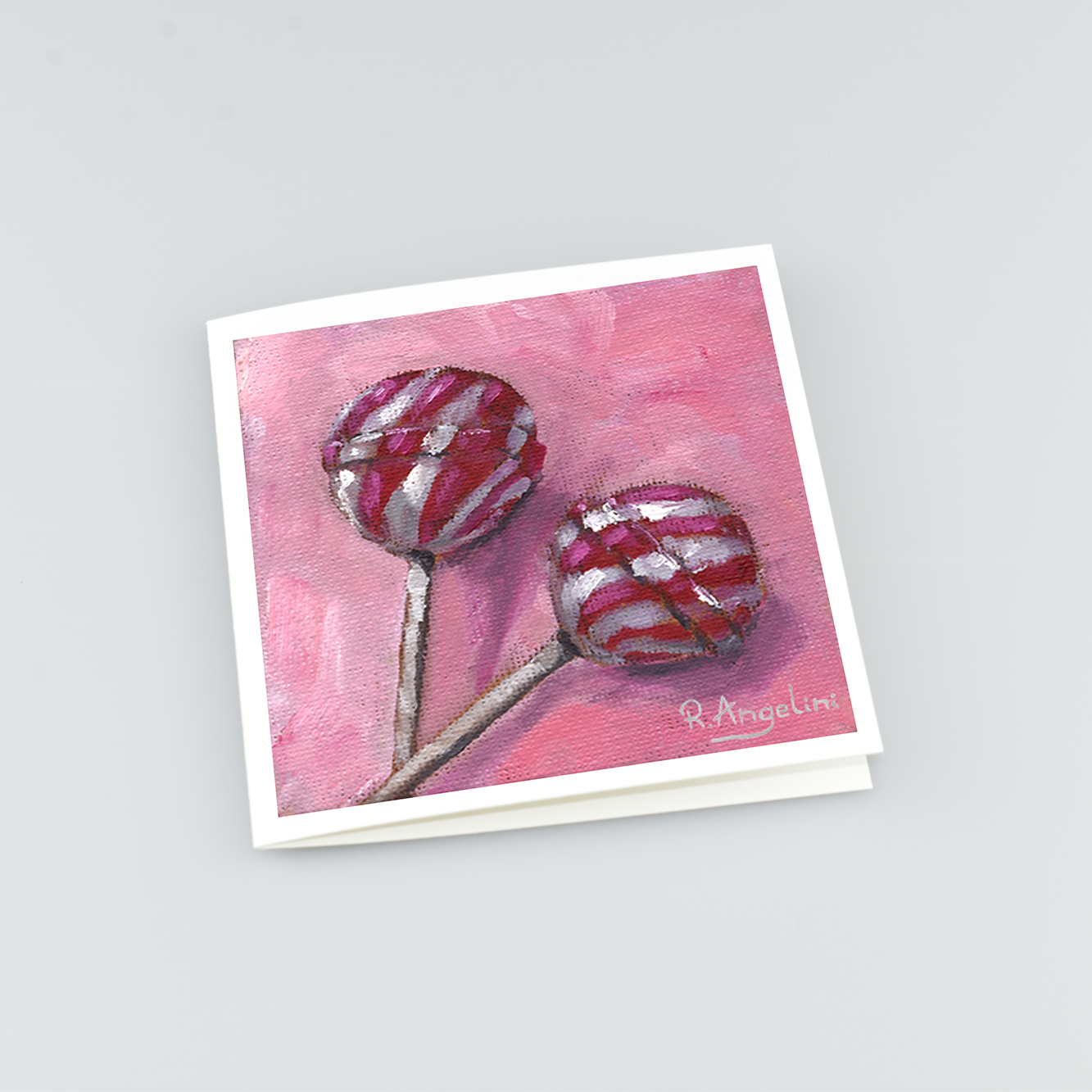 Lollipops - Square Greetings Cards Top Down