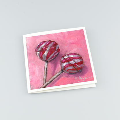 Lollipops - Square Greetings Cards Top Down