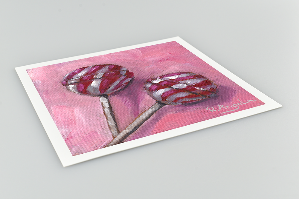 Lollipops Square Giclee Art Print Close Up