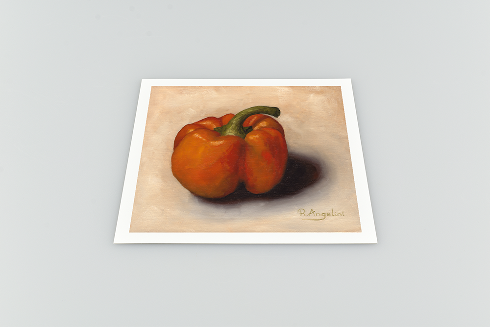 Orange Pepper Square Giclee Art Print