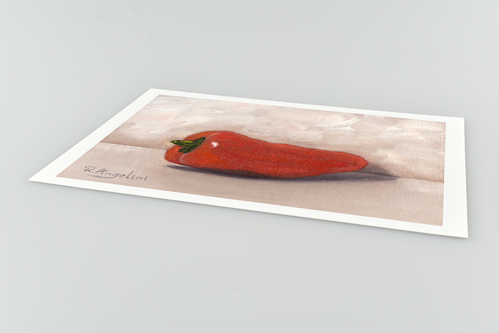 Orange Sweet Pepper Giclee Art Print Close Up
