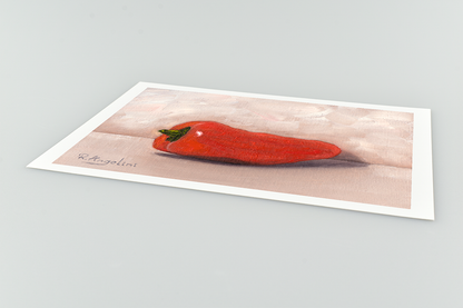 Orange Sweet Pepper Giclee Art Print Close Up