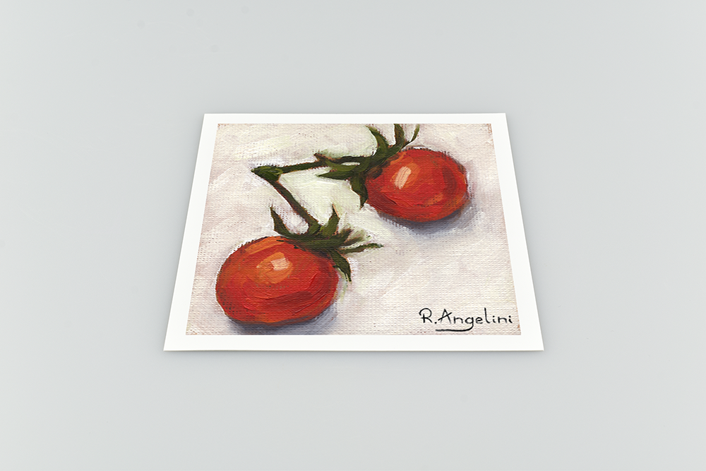 Pair of Cherry Tomatoes Square Giclee Art Print 