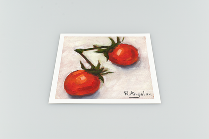Pair of Cherry Tomatoes Square Giclee Art Print 