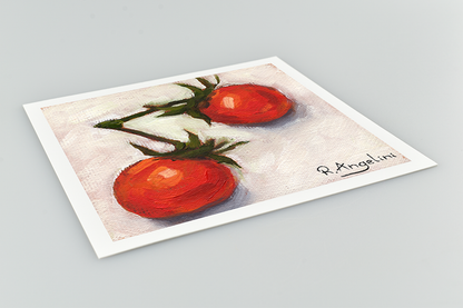 Pair of Cherry Tomatoes Square Giclee Art Print Close Up