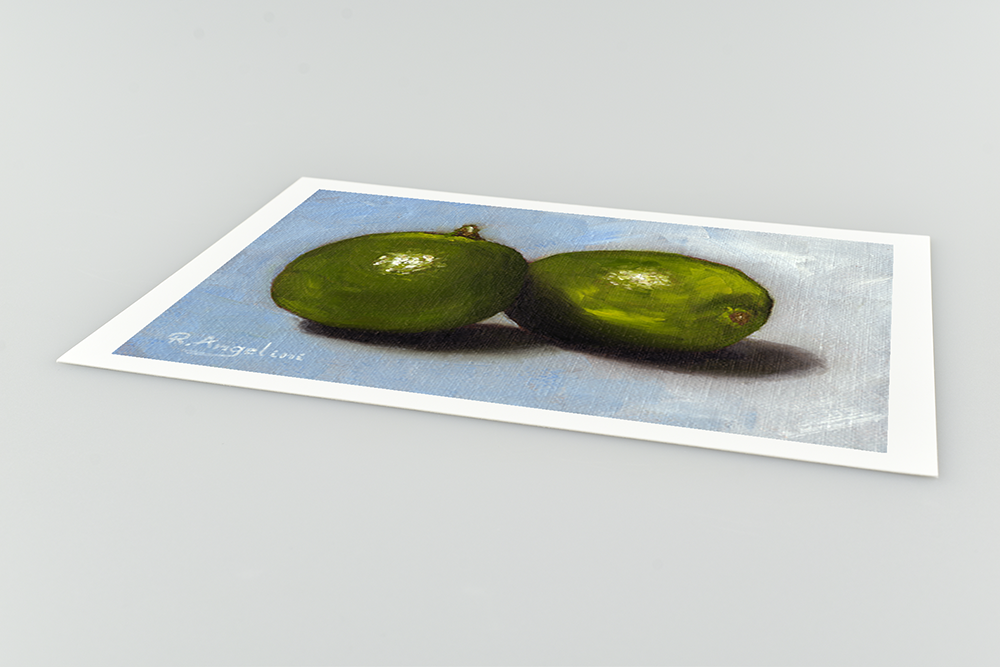 Pair of Limes Giclee Art Print Close Up
