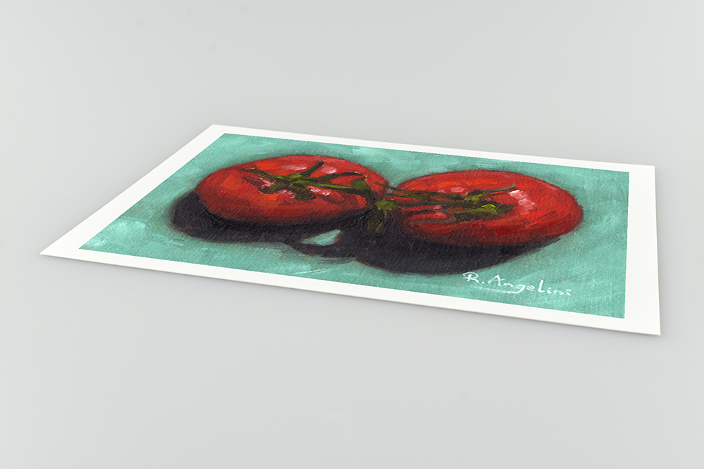 Pair of Tomatoes Giclee Art Print Close Up
