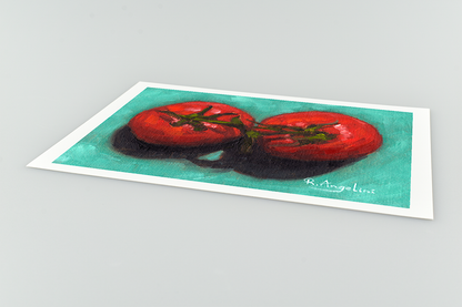 Pair of Tomatoes Giclee Art Print Close Up