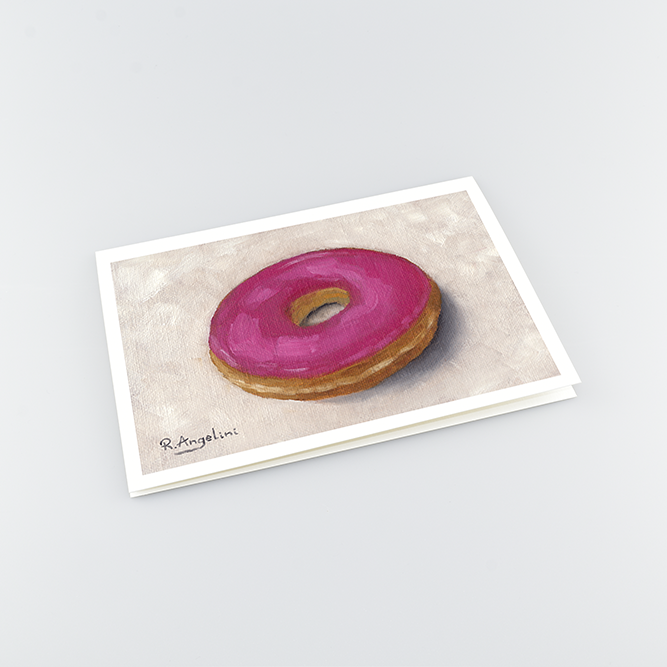 Pink Donut - A5 Greetings Cards Top Down
