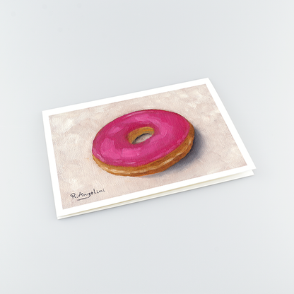 Pink Donut - A5 Greetings Cards Top Down