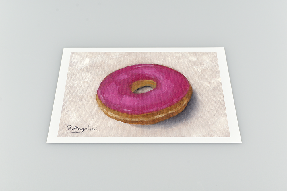 Pink Donut Giclee Art Print