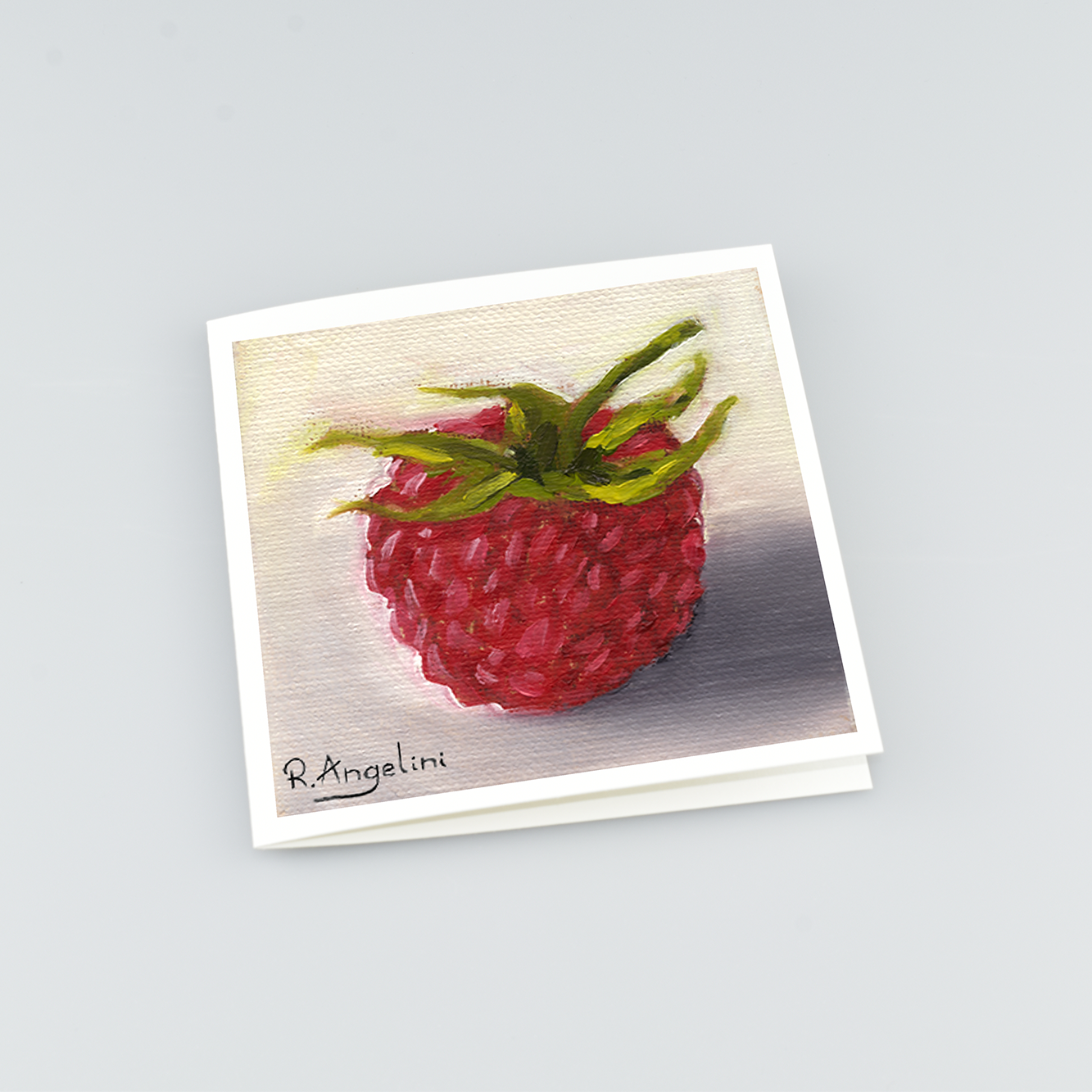Raspberry - Square Greetings Cards Top Down