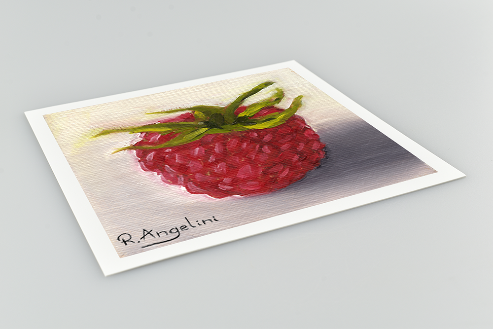 Raspberry Square Giclee Art Print Close Up
