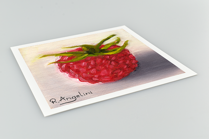 Raspberry Square Giclee Art Print Close Up